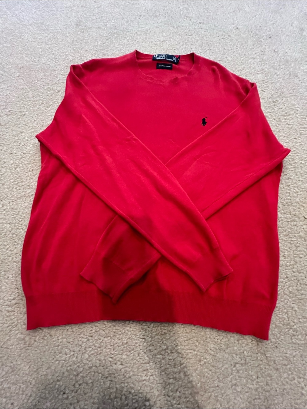 Polo by Ralph Lauren Red Crewneck Sweater with Embroidered Pony